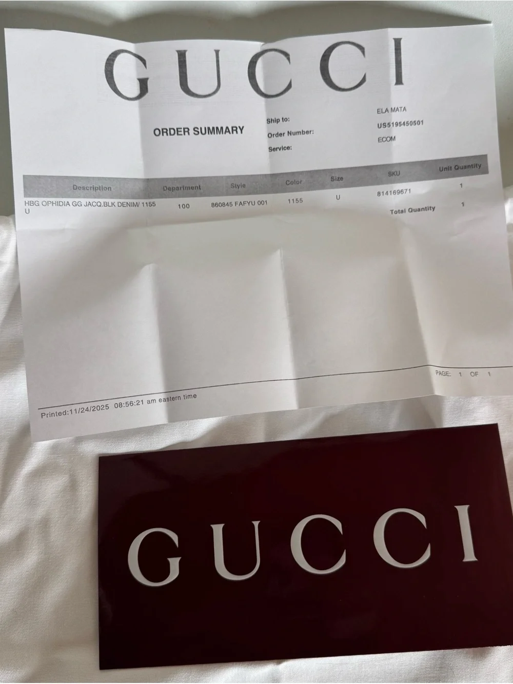 Gucci Black Denim Giglio Canvas Tote with Green-Red Stripe - Picture 11 of 11